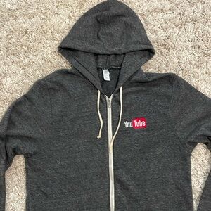 YouTube Gray Zip-Up Hoodie